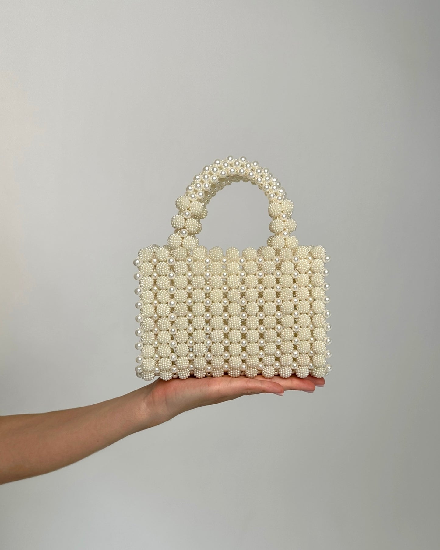 Carissa Structured Pearl Clutch Bag